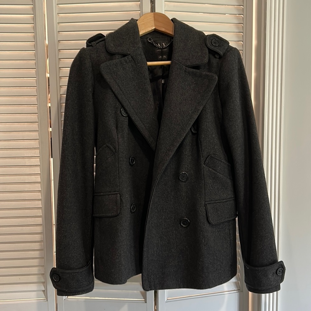 NWOT A/X Armani Exchange Short Wool Peacoat